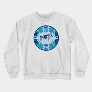 Tropical Zebra (Sapphire) Crewneck Sweatshirt